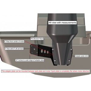 Between JP/Motor or Transom/Motor 8" Setback, 6" Rise, Port Side, Black